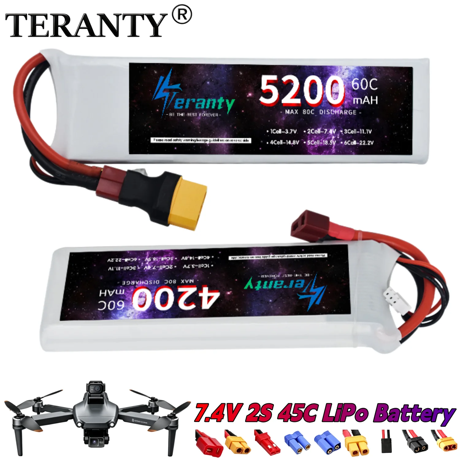 7.4V 2S Lipo Battery 6800-10400mAh Rechargeable Lithium Polymer Batteries 60C RC Car Drone Helicopter Aircraft Model Parts Toys
7.4V 2S Lipo Battery 6800-10400mAh Rechargeable Lithium Polymer Batteries 60C RC Car Drone Helicopter Aircraft Model Parts Toys