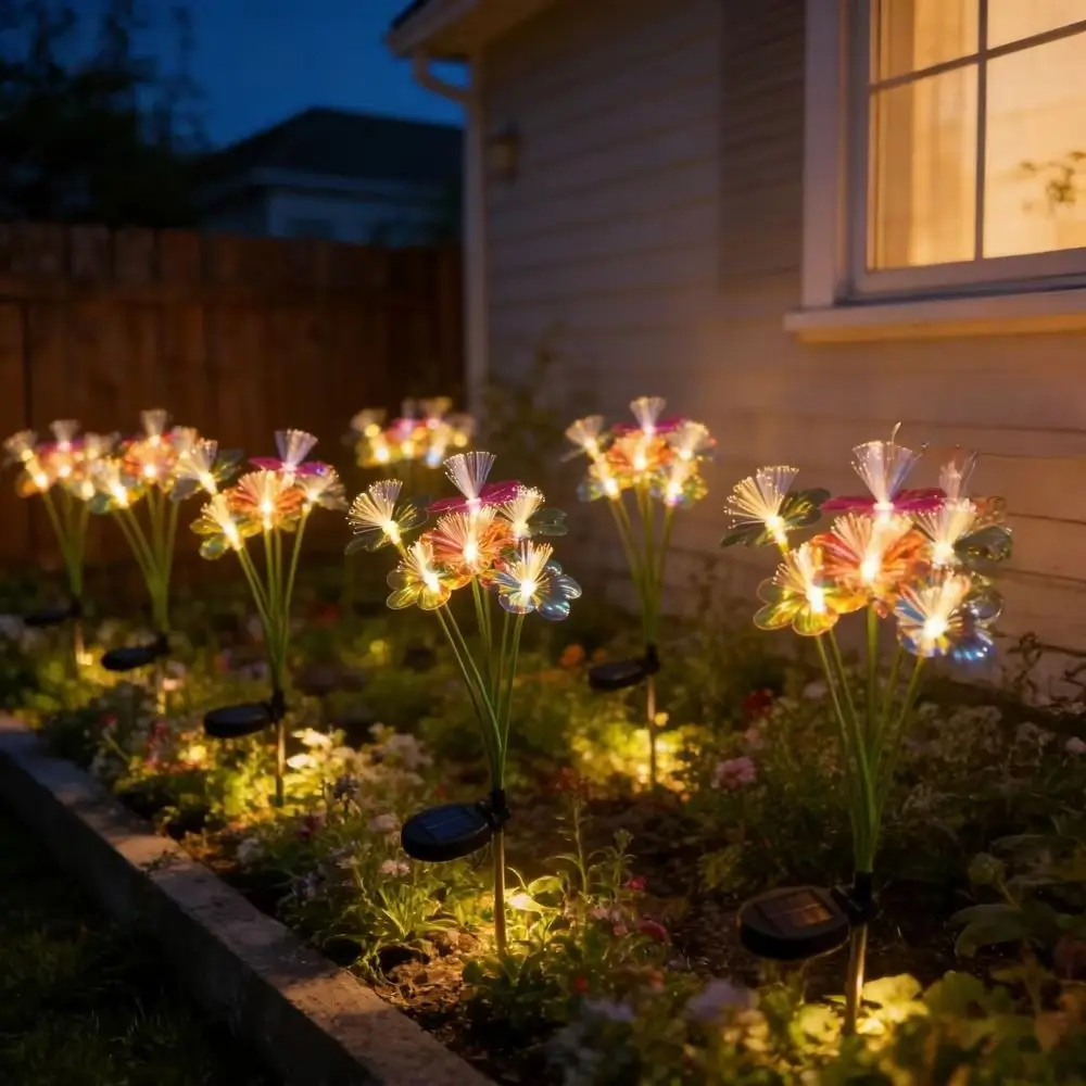6/8 Head Solar Fiber Optic Flower Light Realistic Simulated Flower Outdoor Solar LED Light Colored Ground Mounted
6/8 Head Solar Fiber Optic Flower Light Realistic Simulated Flower Outdoor Solar LED Light Colored Ground Mounted