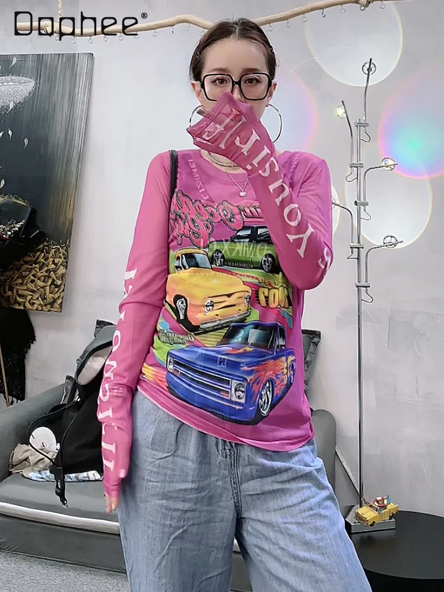 Street Fashion Brand Bottoming Shirt Hot Girl Stretch Top 2024 Summer Round Neck Letter Print Mesh Long Sleeve T-shirt Women
Street Fashion Brand Bottoming Shirt Hot Girl Stretch Top 2024 Summer Round Neck Letter Print Mesh Long Sleeve T-shirt Women