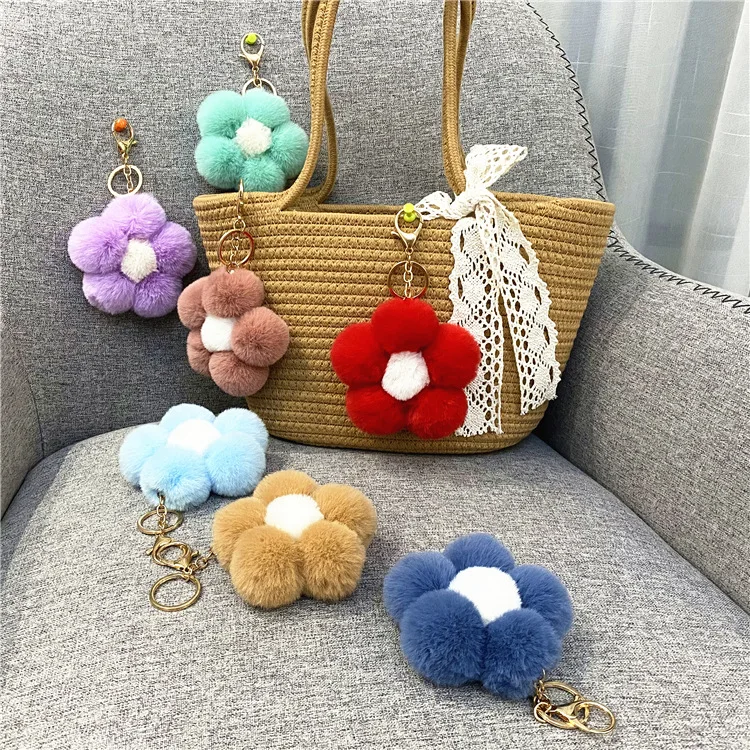 Creative Colourful Flowers Fluff Balls Keyring Cute Soft Flowers Plush Stuffed Toy Car Backpack Charm Keyring For Birthday Gift
Creative Colourful Flowers Fluff Balls Keyring Cute Soft Flowers Plush Stuffed Toy Car Backpack Charm Keyring For Birthday Gift