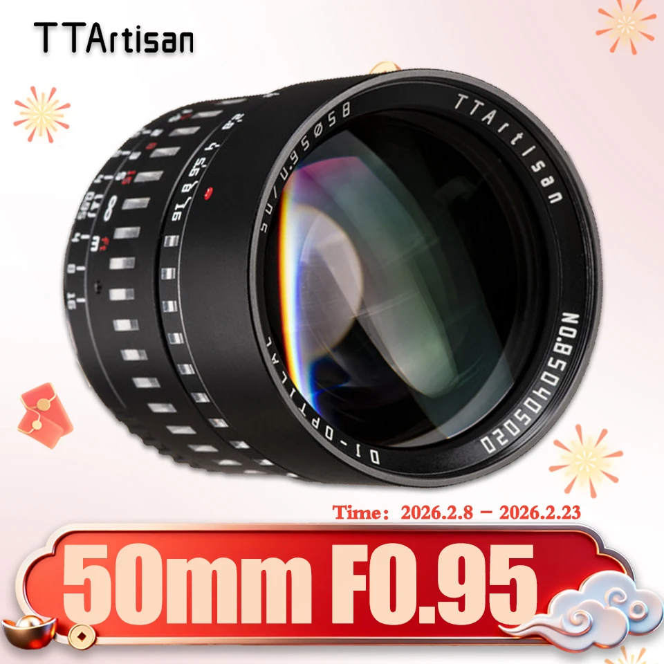 TTArtisan APS-C 50mm F0.95 Large Aperture Portrait Lens for Sony A7RIII Canon R5 Nikon ZFC Fujifilm XT-100 M43 Sigma L Mount
TTArtisan APS-C 50mm F0.95 Large Aperture Portrait Lens for Sony A7RIII Canon R5 Nikon ZFC Fujifilm XT-100 M43 Sigma L Mount