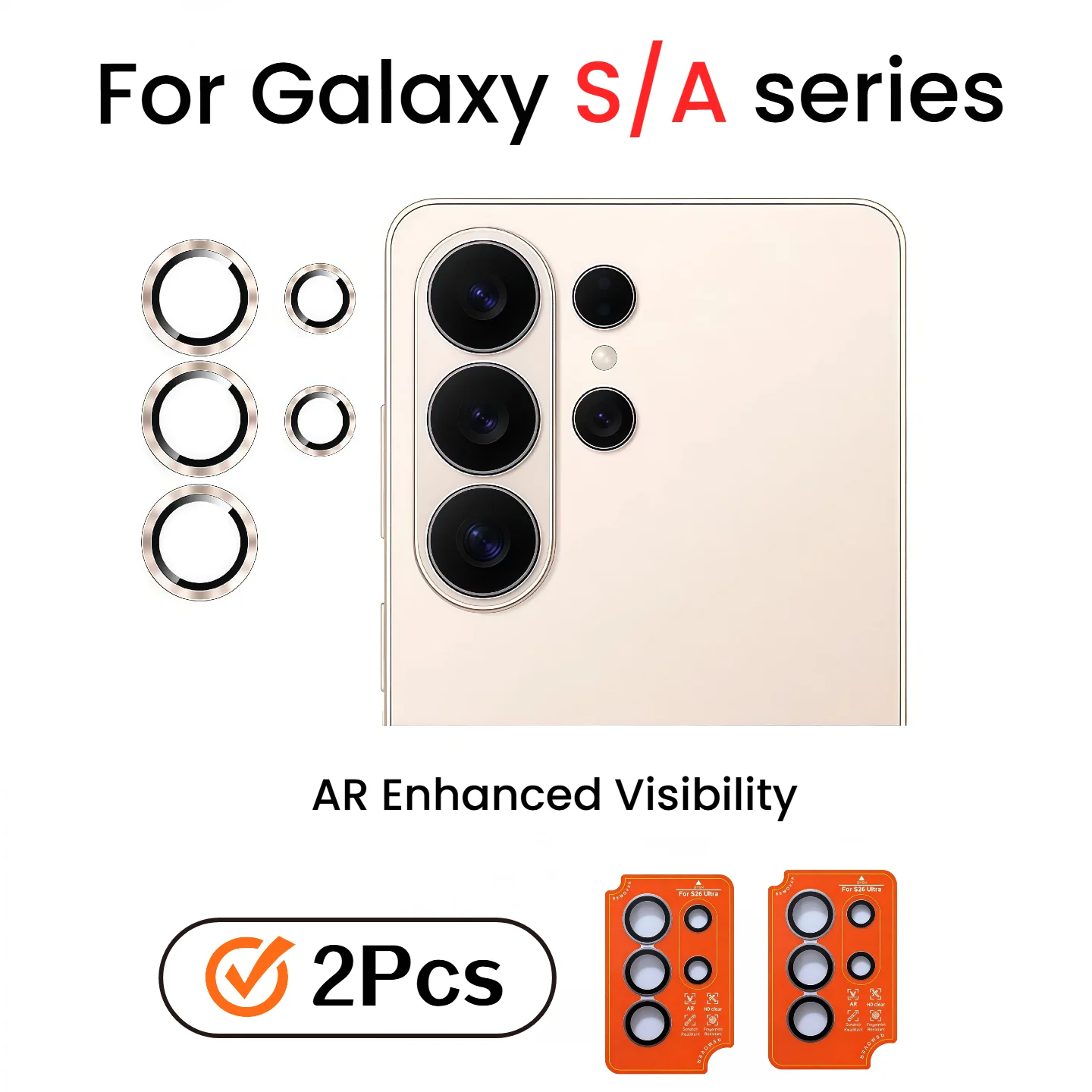 2Pcs For Galaxy S26Ultra/S26Plus/S25Ultra/S24Ultra/A37 Rear Camera Lens Protector, Eagle Eye AR Anti-Reflective Shock
2Pcs For Galaxy S26Ultra/S26Plus/S25Ultra/S24Ultra/A37 Rear Camera Lens Protector, Eagle Eye AR Anti-Reflective Shock