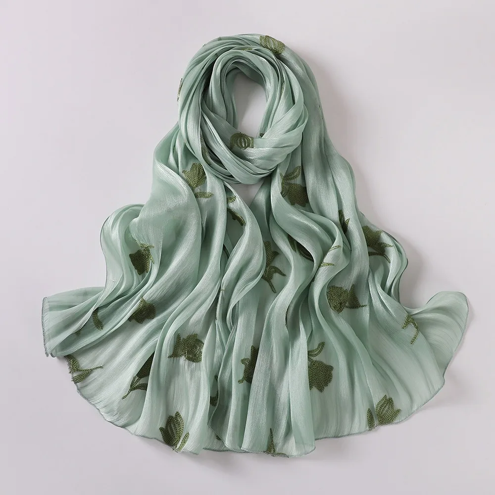 Fashion Glitter Floral Embroidery Hijab 70*175CM Lightweight Islamic Head Wrap Shimmer Crinkle Plain Scarves For Women
Fashion Glitter Floral Embroidery Hijab 70*175CM Lightweight Islamic Head Wrap Shimmer Crinkle Plain Scarves For Women