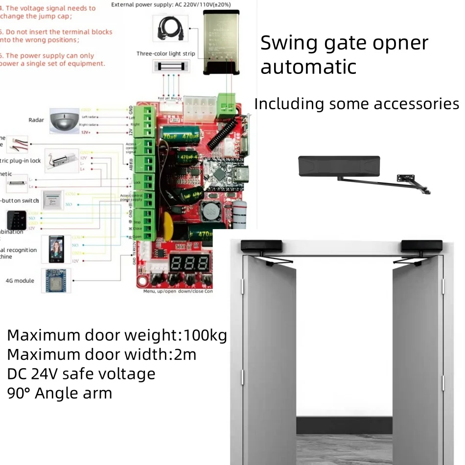 DC 24V Remote Controlled Access Control Security Swing Gates Automatic 100kg Electric Door Closer Opener for iron door 
DC 24V Remote Controlled Access Control Security Swing Gates Automatic 100kg Electric Door Closer Opener for iron door