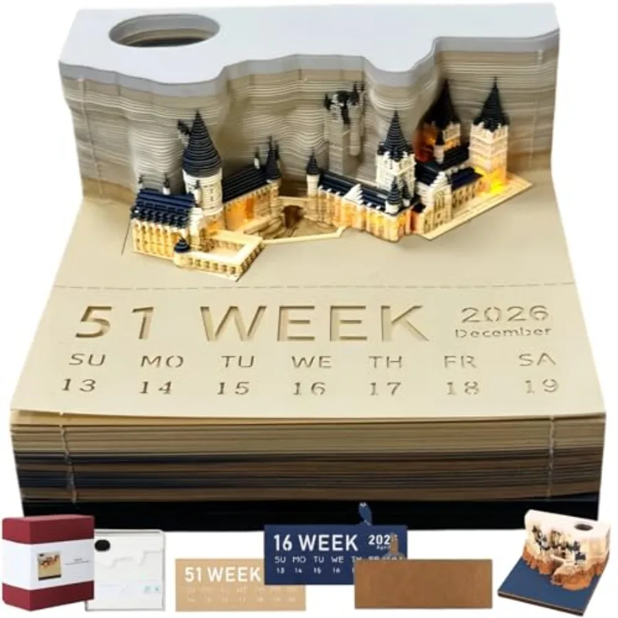 3D Memo Pads Calendar 2026, Magic Castle 3D DIY Art Creative Time Piece Calendar 2026 Tear Away Carving Sticky DIY Post Craft M
3D Memo Pads Calendar 2026, Magic Castle 3D DIY Art Creative Time Piece Calendar 2026 Tear Away Carving Sticky DIY Post Craft M