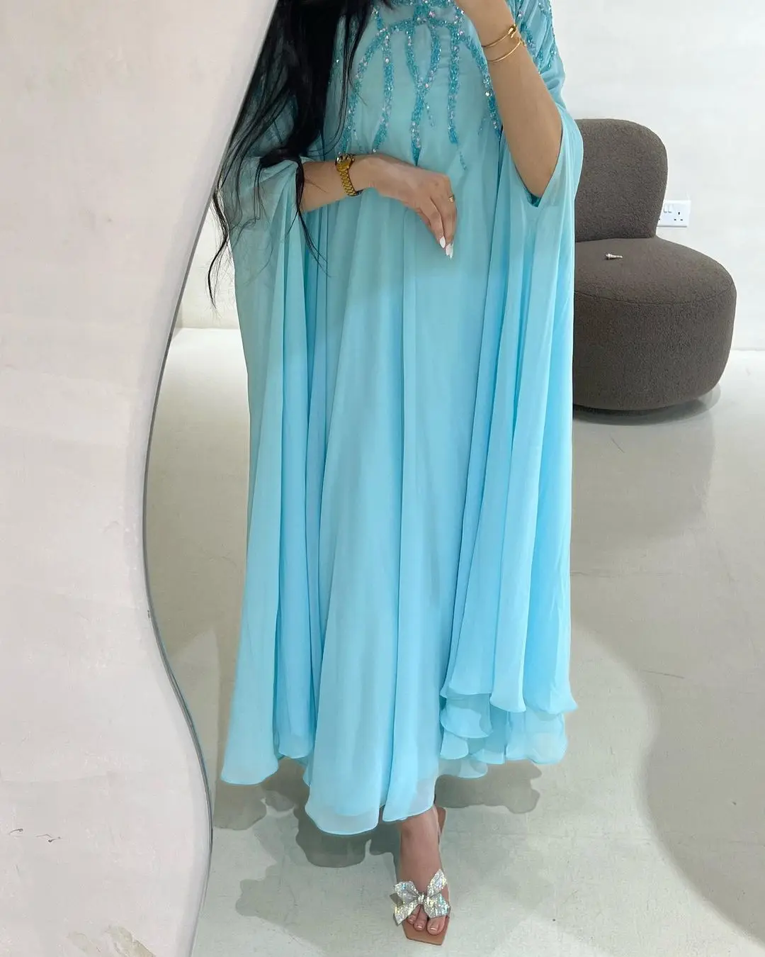 Vintage Long Sleeves O-Neck Prom Dresses Beadings Sequins Chiffon Ankle Length Vestidos De Fiesta Evening Dresses
Vintage Long Sleeves O-Neck Prom Dresses Beadings Sequins Chiffon Ankle Length Vestidos De Fiesta Evening Dresses