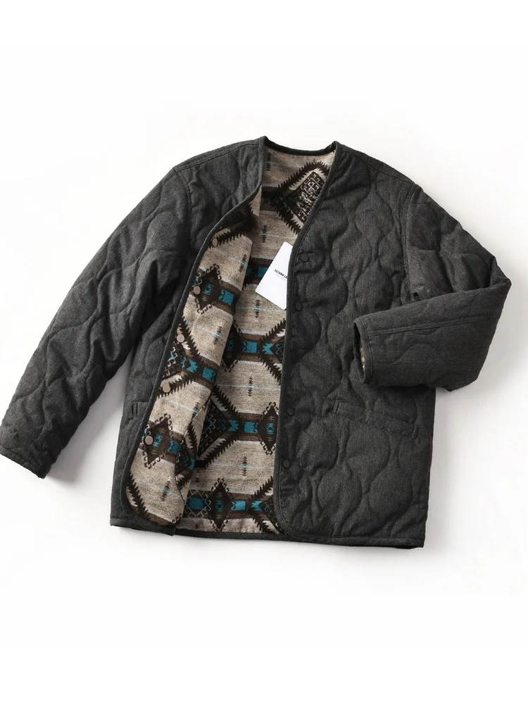 Thiened Cotton Jaet Double-Sided Wear Loose Fit Warmth Collarl Men's Outerwear Faionable Urban Sle Geometric Pattern
Thiened Cotton Jaet Double-Sided Wear Loose Fit Warmth Collarl Men's Outerwear Faionable Urban Sle Geometric Pattern