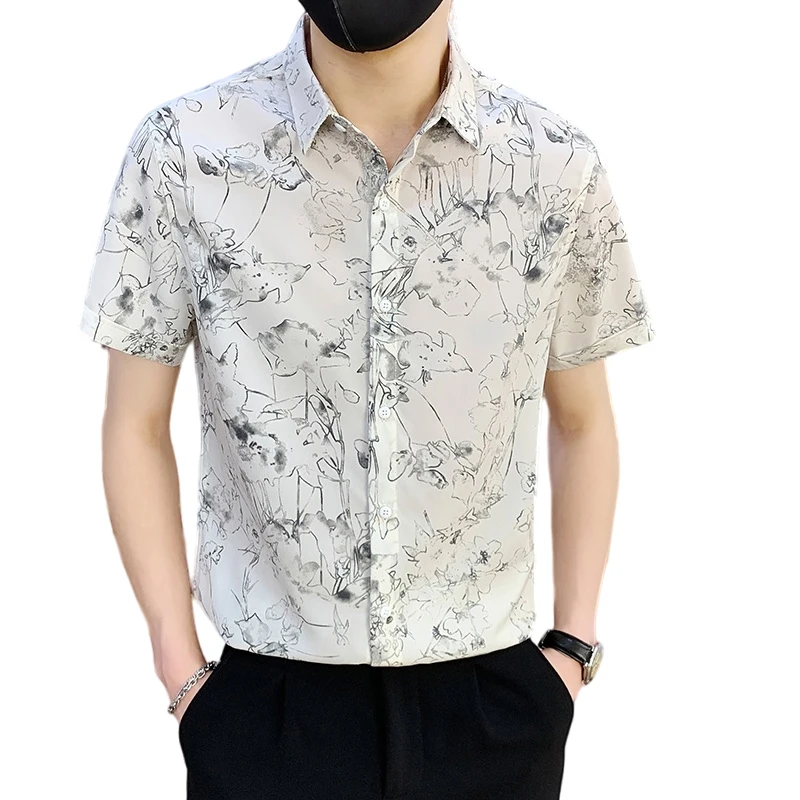 Fashion Men Ice Silk Short Sleeve Floral Shirt Casual Summer Work Commuter Urban Streetwear Comfortable Versatile Button Up Top
Fashion Men Ice Silk Short Sleeve Floral Shirt Casual Summer Work Commuter Urban Streetwear Comfortable Versatile Button Up Top