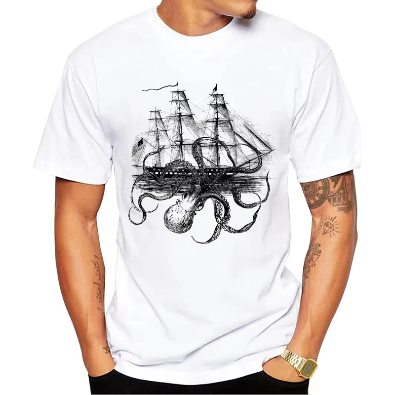 3D Personality TEEHUB Hipster Top Fashion Octoship Design Men's T-Shirt Funny Octopus Ship Print T-Shirt Short Sleeve T-Shirt
3D Personality TEEHUB Hipster Top Fashion Octoship Design Men's T-Shirt Funny Octopus Ship Print T-Shirt Short Sleeve T-Shirt