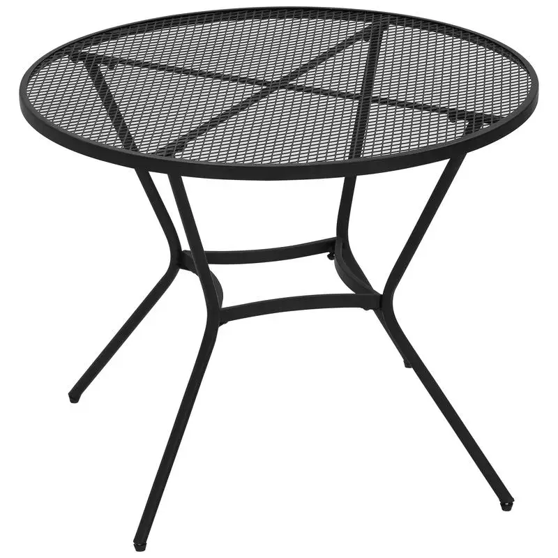 Outsunny 35" Round Outdoor Patio Bistro Dining Table, French Cafe Style, Conversation Space, Fast Drying Metal Mesh Tabletop for Garden, Backyard, Poolside, Black
Outsunny 35" Round Outdoor Patio Bistro Dining Table, French Cafe Style, Conversation Space, Fast Drying Metal Mesh Tabletop for Garden, Backyard, Poolside, Black