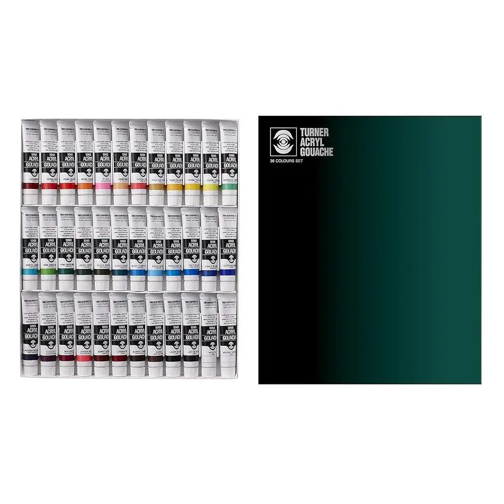 Turner Acrylic Paint Set Artist Acryl Gouache - Super Concentrated Vibrant Acrylics, Fast Drying, Velvety Matte Finish - [Set
Turner Acrylic Paint Set Artist Acryl Gouache - Super Concentrated Vibrant Acrylics, Fast Drying, Velvety Matte Finish - [Set