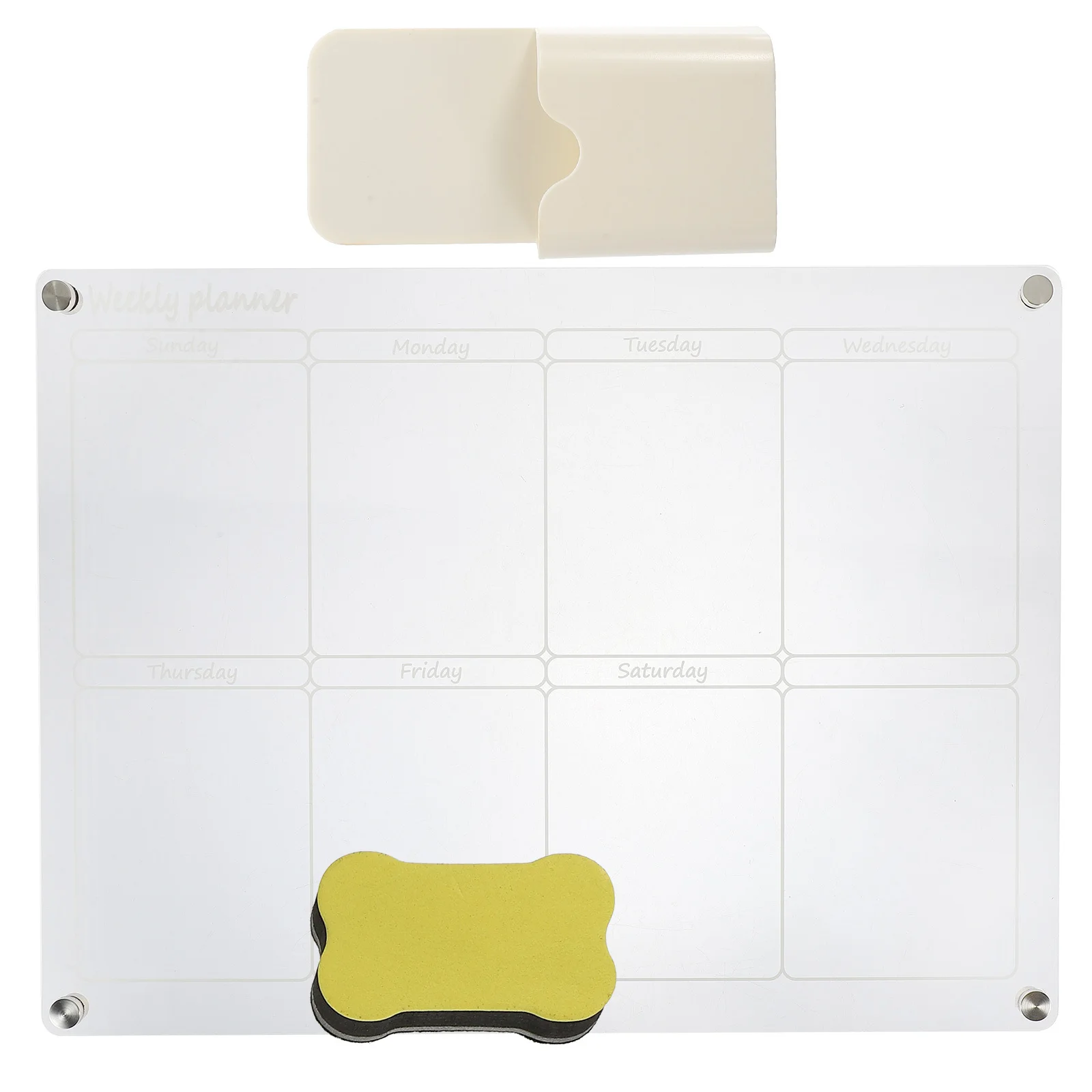 Magnetic Clear Acrylic Weekly Plan Board Dry Erase Board for Fridge Kitchen Office Schedule Organizer Transparent Weekly Planner
Magnetic Clear Acrylic Weekly Plan Board Dry Erase Board for Fridge Kitchen Office Schedule Organizer Transparent Weekly Planner