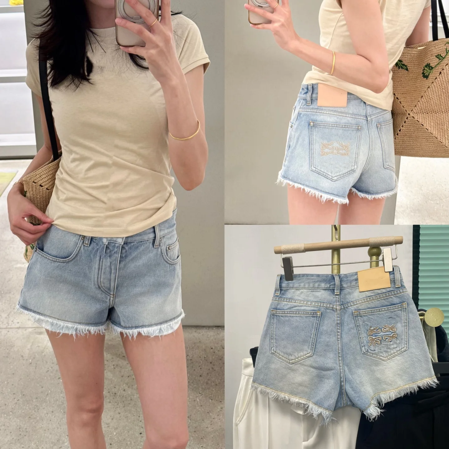 High Waist Embroidered Denim Shorts Women's A-Line Hem Wide Leg Slimming Hot Pants Light Color Summer Season Cotton Blend
High Waist Embroidered Denim Shorts Women's A-Line Hem Wide Leg Slimming Hot Pants Light Color Summer Season Cotton Blend