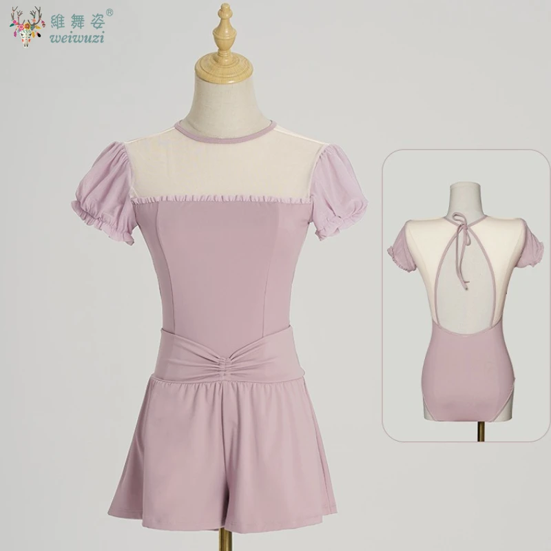 Women Ballet Leotards Puff Sleeve Ballet Dance Bodysuit Back Lace-up Dance Leotards Adult Mesh Splicing Gymnastic Leotard Shorts
Women Ballet Leotards Puff Sleeve Ballet Dance Bodysuit Back Lace-up Dance Leotards Adult Mesh Splicing Gymnastic Leotard Shorts