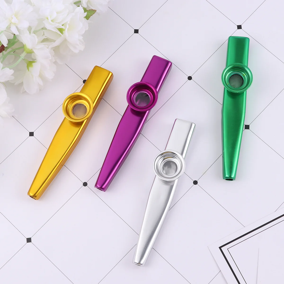 6pcs Different Colors Metal Kazoos Preschool Educational Toys Musical Instruments Flutes for Kids (Gold, Silver, Blue, Green, Re
6pcs Different Colors Metal Kazoos Preschool Educational Toys Musical Instruments Flutes for Kids (Gold, Silver, Blue, Green, Re