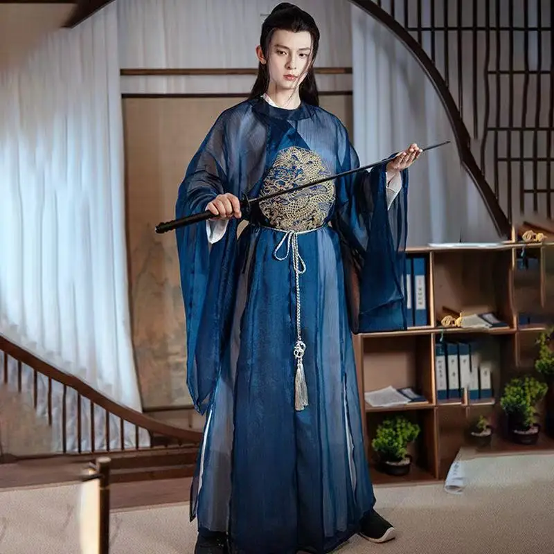 Classic Dragon Embroidery Hanfu Men Women Traditional Ming Dynasty Round Neck Robe Vintage Halloween Wuxia Martial Cosplay Suit
Classic Dragon Embroidery Hanfu Men Women Traditional Ming Dynasty Round Neck Robe Vintage Halloween Wuxia Martial Cosplay Suit