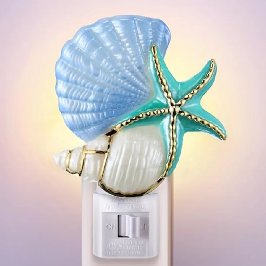 Seashell Night Light, Beach Night Light Plug into Wall with Manual On/Off Switch, LED Energy-Saving Lamps, 360° Swivel Plug, Be
Seashell Night Light, Beach Night Light Plug into Wall with Manual On/Off Switch, LED Energy-Saving Lamps, 360° Swivel Plug, Be
