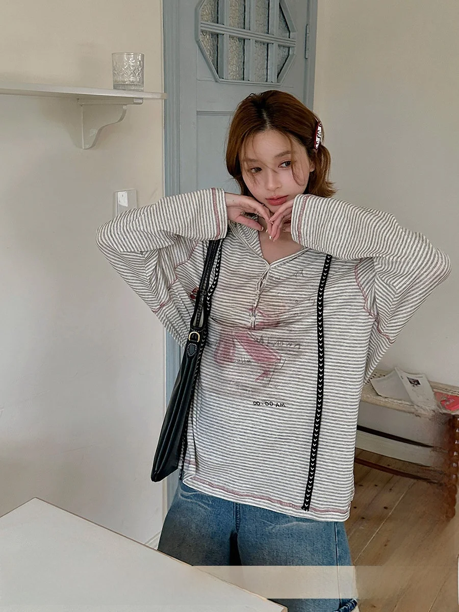 Brand Dir Hooded Stripe T-irt DEARSOCUTE Buy Hand Store Commute Sle Loose Fit Long Sve Hooded T-irt
Brand Dir Hooded Stripe T-irt DEARSOCUTE Buy Hand Store Commute Sle Loose Fit Long Sve Hooded T-irt