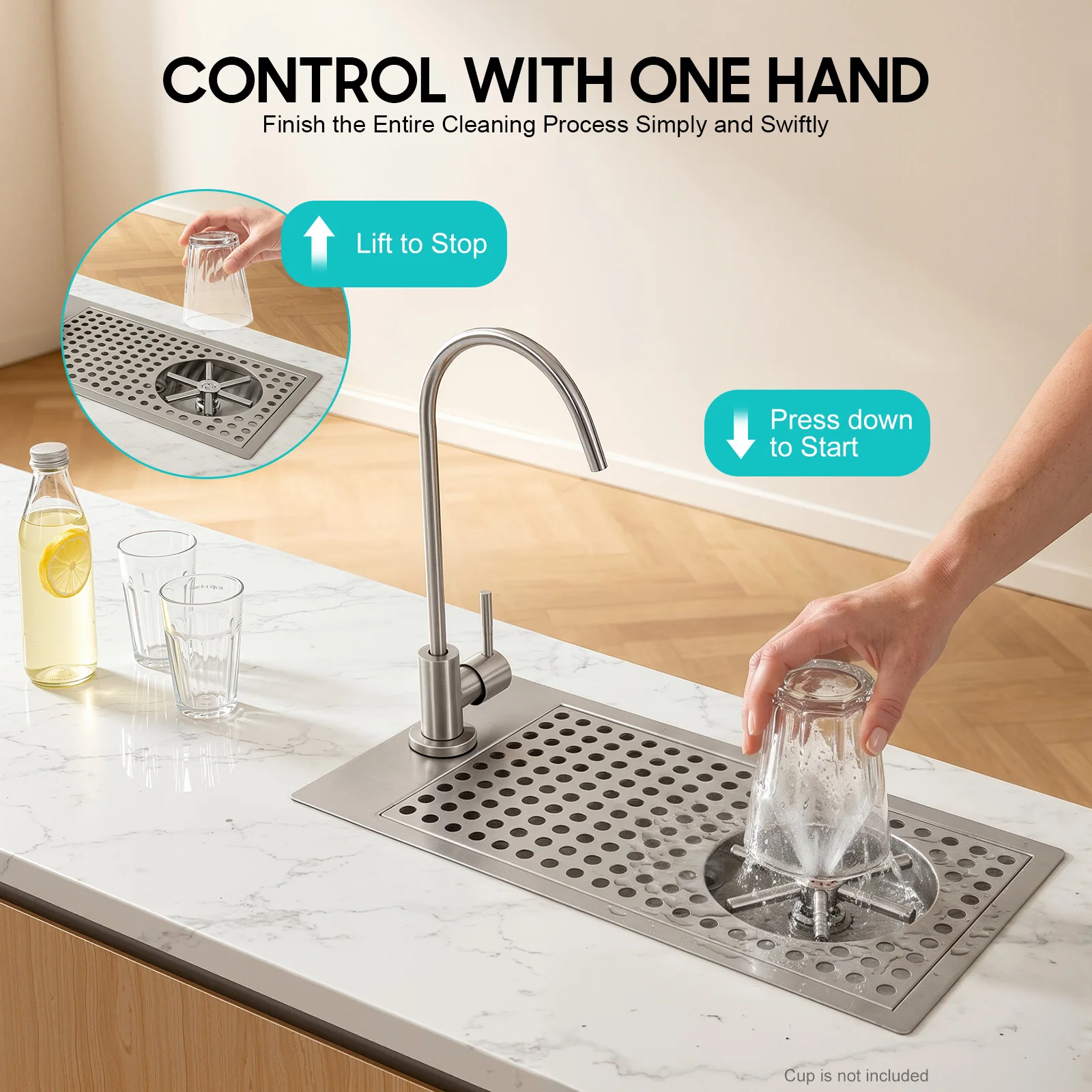 Commercial 304 Stainless Steel Pitcher Rinser with Faucet Built-in Drain Tray High Pressure Cup Washer for Bar Cafe Kitchen
Commercial 304 Stainless Steel Pitcher Rinser with Faucet Built-in Drain Tray High Pressure Cup Washer for Bar Cafe Kitchen