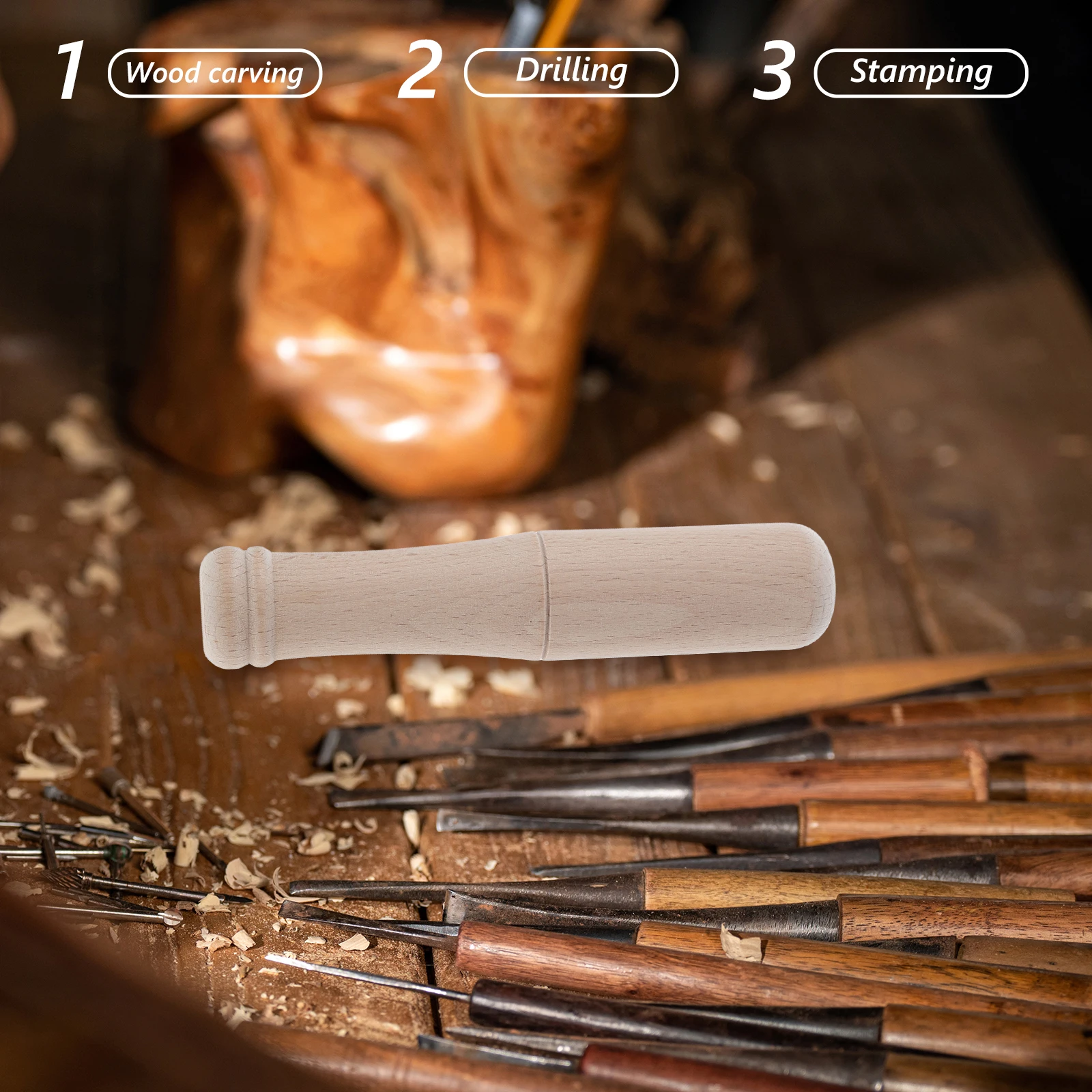 Woodworking Hammer Durable Beech Wood Hardwood Round Design Carving Tools Small Hammers Mallet Craft Comfortable H
Woodworking Hammer Durable Beech Wood Hardwood Round Design Carving Tools Small Hammers Mallet Craft Comfortable H