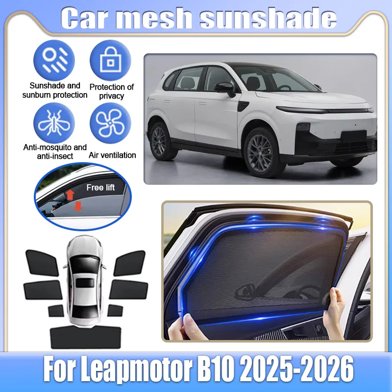 Car Mesh Sunshade For Leapmotor B10 2025 2026 Magnetic Window Magnetic Privacy Curtain Sun Visors Anti Mosquito Auto Accessories
Car Mesh Sunshade For Leapmotor B10 2025 2026 Magnetic Window Magnetic Privacy Curtain Sun Visors Anti Mosquito Auto Accessories