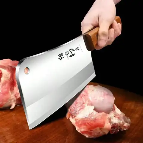 Heavy-Duty Butcher's Bone Cutting Knife-Thick Blade for Effortless Chopping, Large Bones-Professional-Grade Quality for Home Use