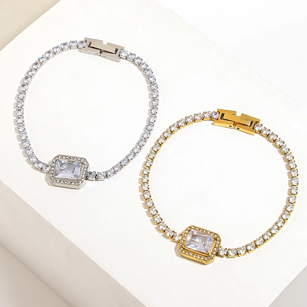 Freetry Delicate Stainless Steel Big Square Zircon Bracelet for Women Bling Rhinestone Bracelets Bangles Charm Jewelry Gifts
Freetry Delicate Stainless Steel Big Square Zircon Bracelet for Women Bling Rhinestone Bracelets Bangles Charm Jewelry Gifts