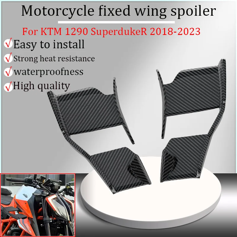 Для KTM 1290 Superduke R 2018-2023 2019 2020 2021 2022, боковой спойлер мотоцикла, передние аэродинамические крылья, обтекатели с фиксированным крылом 
Для KTM 1290 Superduke R 2018-2023 2019 2020 2021 2022, боковой спойлер мотоцикла, передние аэродинамические крылья, обтекатели с фиксированным крылом
