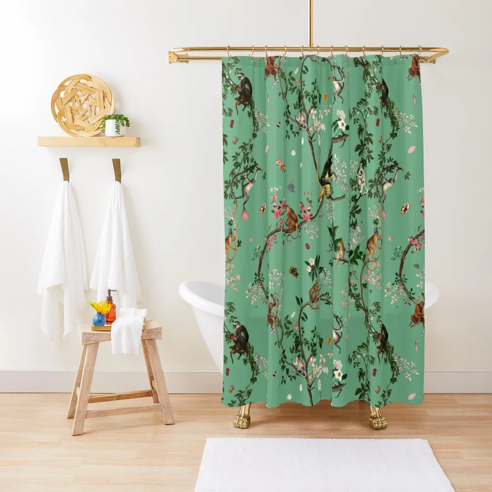 Monkey World Green Shower Curtain Bathroom Fabric Bathroom Accessory Bathroom Showers Transparent Shower Curtain
Monkey World Green Shower Curtain Bathroom Fabric Bathroom Accessory Bathroom Showers Transparent Shower Curtain