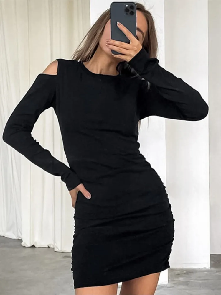 Party Dresses For Woman Sexy Off-shoulder Dress Round Neck Solid Color New Bodycon package Hip Long Sleeves Simple Style Trendy
Party Dresses For Woman Sexy Off-shoulder Dress Round Neck Solid Color New Bodycon package Hip Long Sleeves Simple Style Trendy