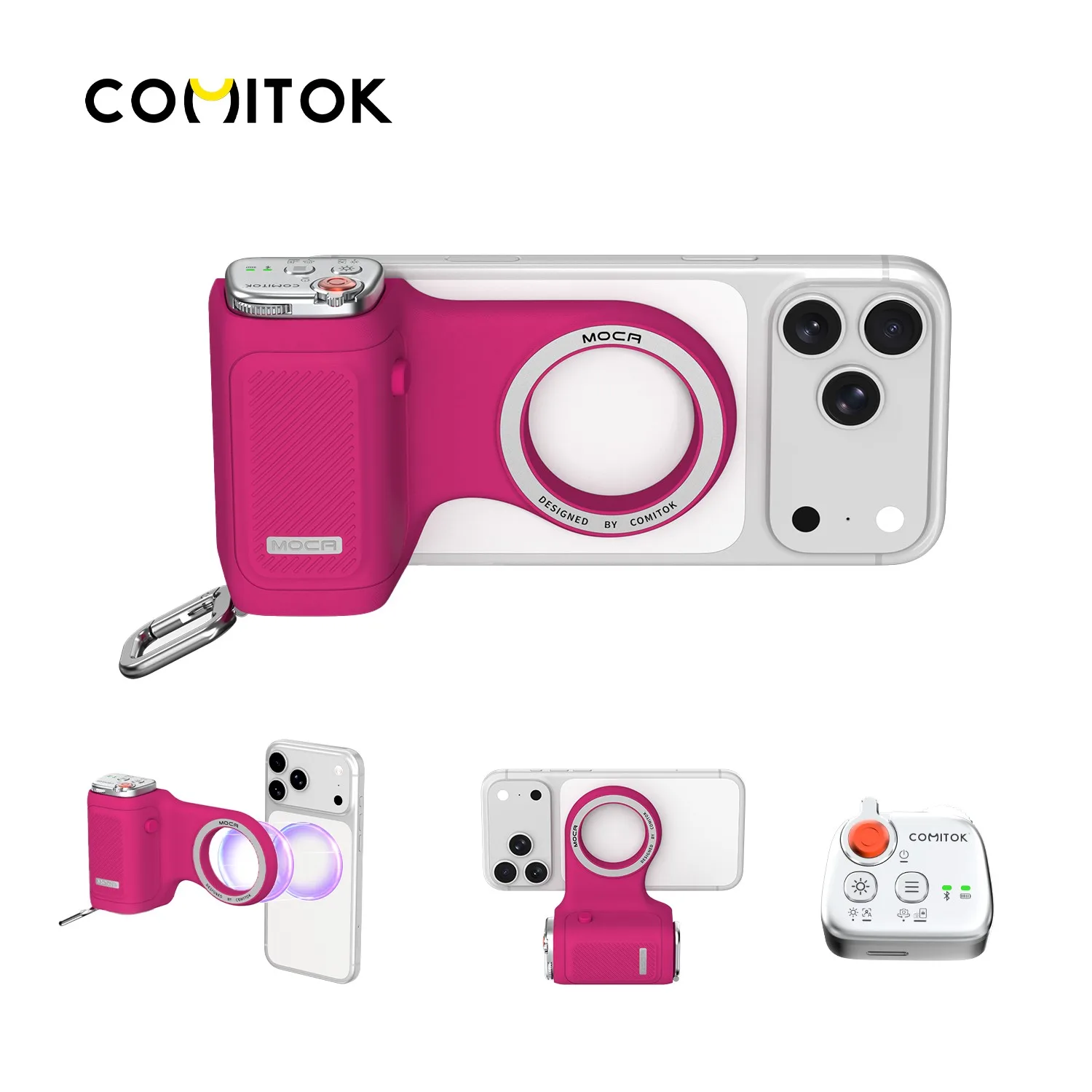 COMITOK Magnetic Phone Grip Remote Handle for iPhone - One-Hand Use Vlog/Selfie Strong Magnet Anti-Slip Stable Grip
COMITOK Magnetic Phone Grip Remote Handle for iPhone - One-Hand Use Vlog/Selfie Strong Magnet Anti-Slip Stable Grip
