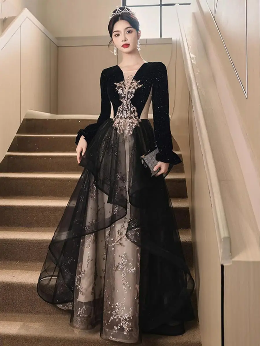 Ele Bla Evening Gown Long Sve Art Exam Dinner Par Host High-End Sensation Lightweight Luxury New 2025 Sle
Ele Bla Evening Gown Long Sve Art Exam Dinner Par Host High-End Sensation Lightweight Luxury New 2025 Sle