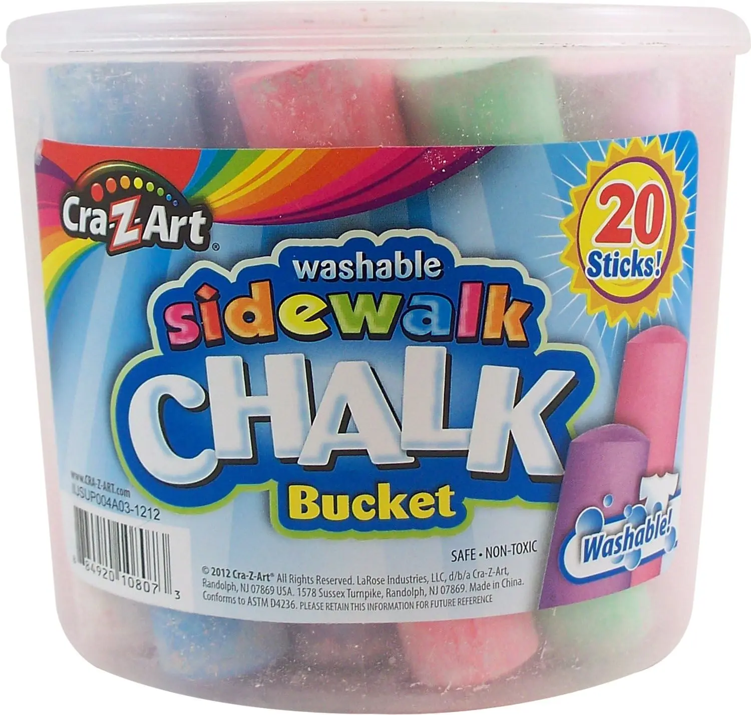 Sidewalk Chalk Bucket 20 Count Washable Long Lasting Sticks for Outdoor Fun
Sidewalk Chalk Bucket 20 Count Washable Long Lasting Sticks for Outdoor Fun