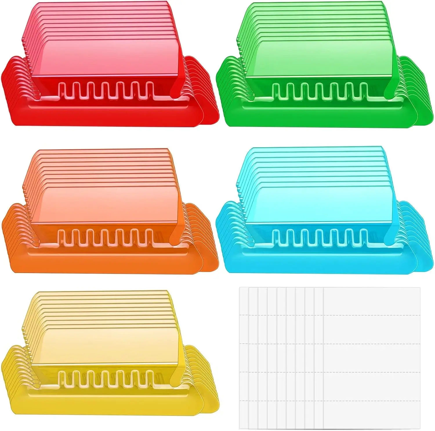50 Sets Multicolor Hanging File Folder Tabs with Inserts, Plastic Tabs for Easy Organization
50 Sets Multicolor Hanging File Folder Tabs with Inserts, Plastic Tabs for Easy Organization