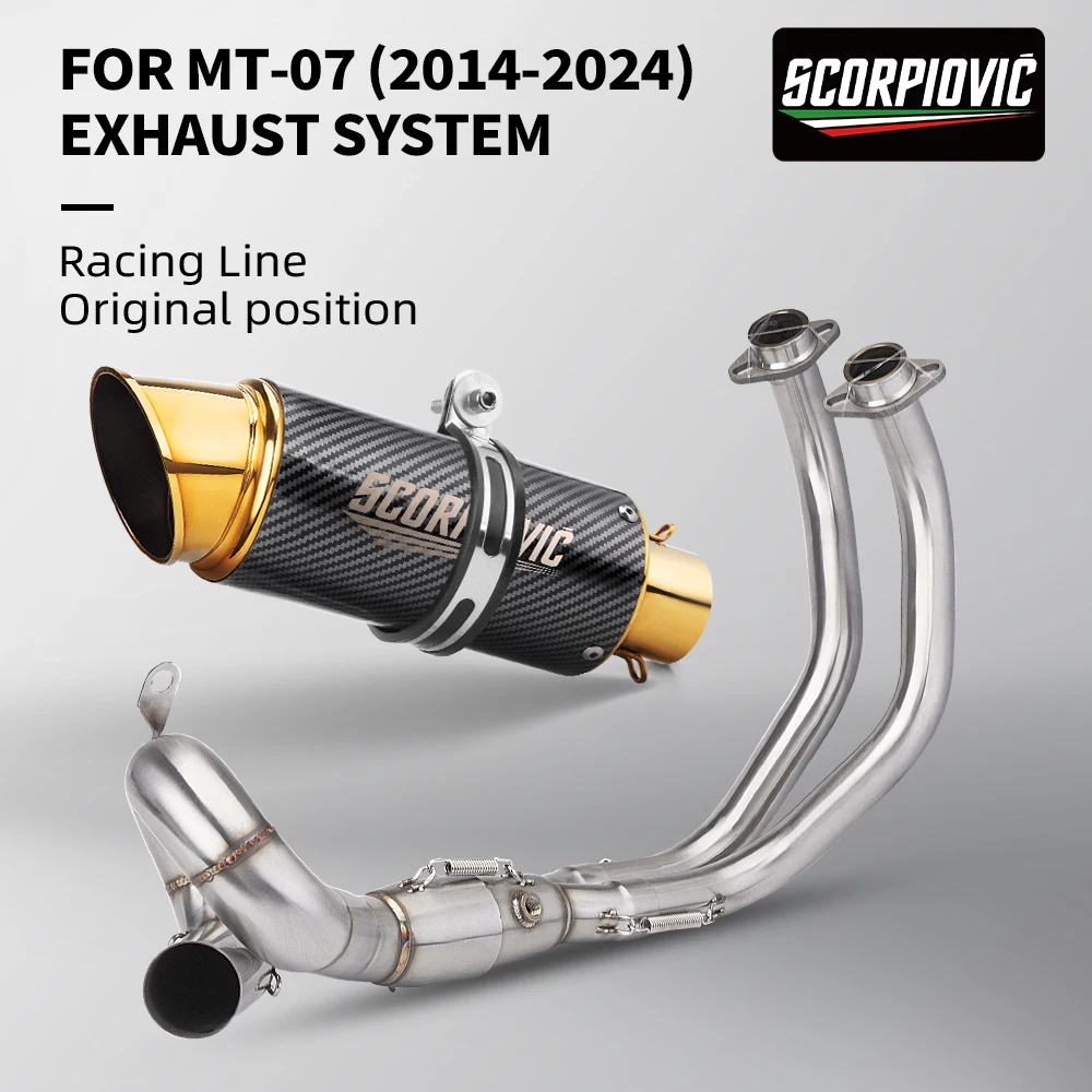 For MT07 FZ07 2014-2024 Years Motorcycle Exhaust Full Systems Escape Moto Modified header Link Pipe
For MT07 FZ07 2014-2024 Years Motorcycle Exhaust Full Systems Escape Moto Modified header Link Pipe