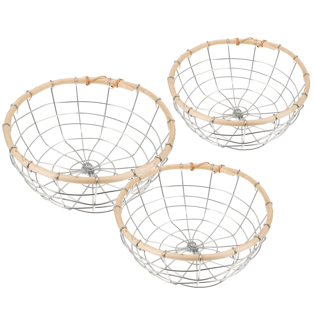 3pcs Metal Wire Fruit Basket Iron Storage Bin Large Capacity Vegetable Bread Serving Basket Countertop Organizer Reusable Wire
3pcs Metal Wire Fruit Basket Iron Storage Bin Large Capacity Vegetable Bread Serving Basket Countertop Organizer Reusable Wire