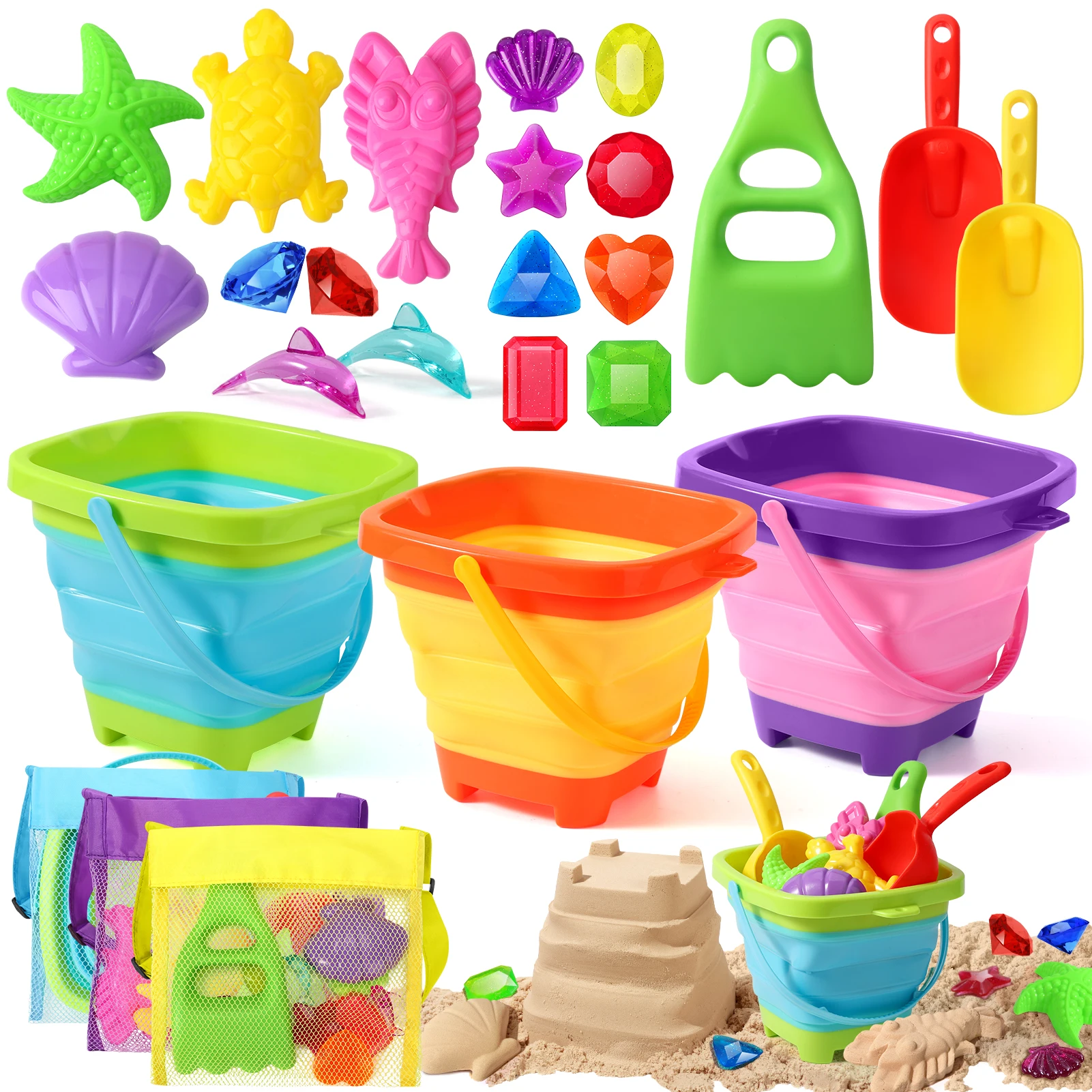 35pcs Beach Toys Summer Outdoor Games Sand Play Plastic Bucket Watering Bottle Shovels Kids Beach Water Game Toys Tools Gifrs
35pcs Beach Toys Summer Outdoor Games Sand Play Plastic Bucket Watering Bottle Shovels Kids Beach Water Game Toys Tools Gifrs