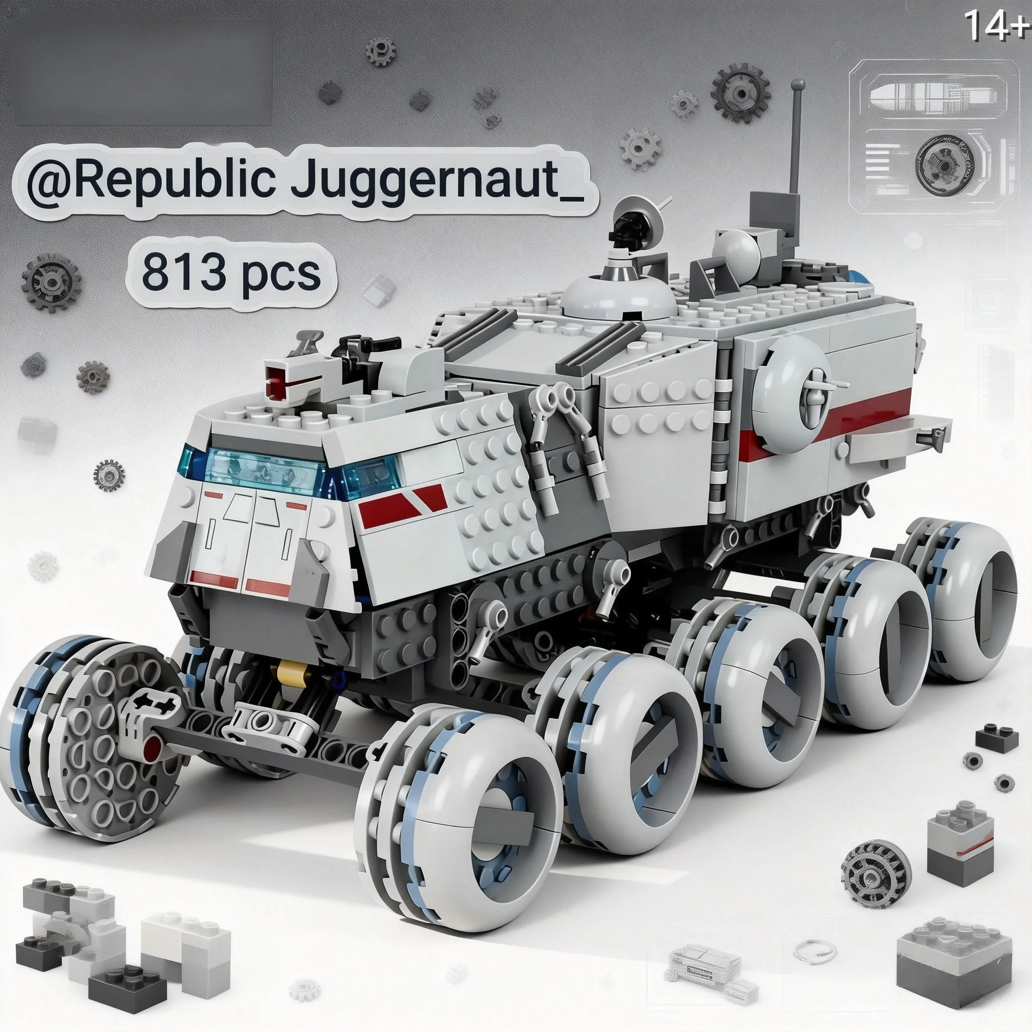 Горячая новинка: Конструктор MOC-75413 Republic Juggernaut, 813 деталей. Креативные развивающие строительные блоки для взрослых. Игрушки для взрослых. Подарки на день рождения.
Горячая новинка: Конструктор MOC-75413 Republic Juggernaut, 813 деталей. Креативные развивающие строительные блоки для взрослых. Игрушки для взрослых. Подарки на день рождения.