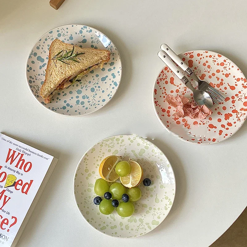 Ceramic Ink Splash Plate Colourful Polka Dot Bread Disc Afternoon Tea Cake Dessert Dish Round Fruit Vegetable Salad Platter
Ceramic Ink Splash Plate Colourful Polka Dot Bread Disc Afternoon Tea Cake Dessert Dish Round Fruit Vegetable Salad Platter