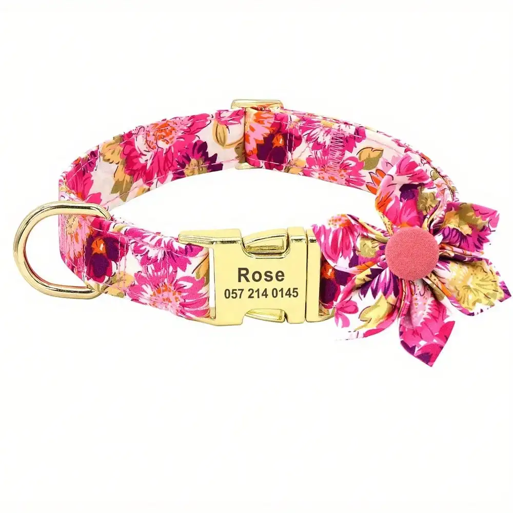 Charming Floral Pattern Dog Collar For Girls - Adjustable, Soft And Durable Nylon Material With A Secure Metal Clasp - Suitable For Small To Large Dog Breeds
Charming Floral Pattern Dog Collar For Girls - Adjustable, Soft And Durable Nylon Material With A Secure Metal Clasp - Suitable For Small To Large Dog Breeds