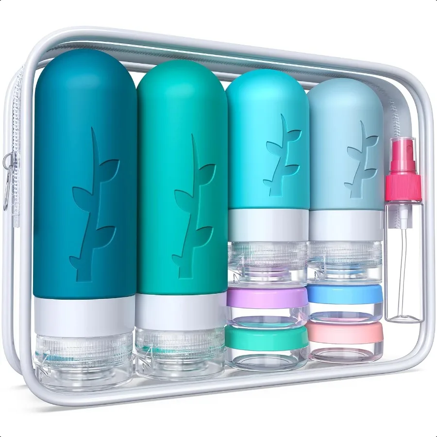 18 Pack Travel Bottles for Toiletries TSA Appd Silicone Containers Leak Proof Refillable Liquids Shampoo Conditioner entials 
18 Pack Travel Bottles for Toiletries TSA Appd Silicone Containers Leak Proof Refillable Liquids Shampoo Conditioner entials