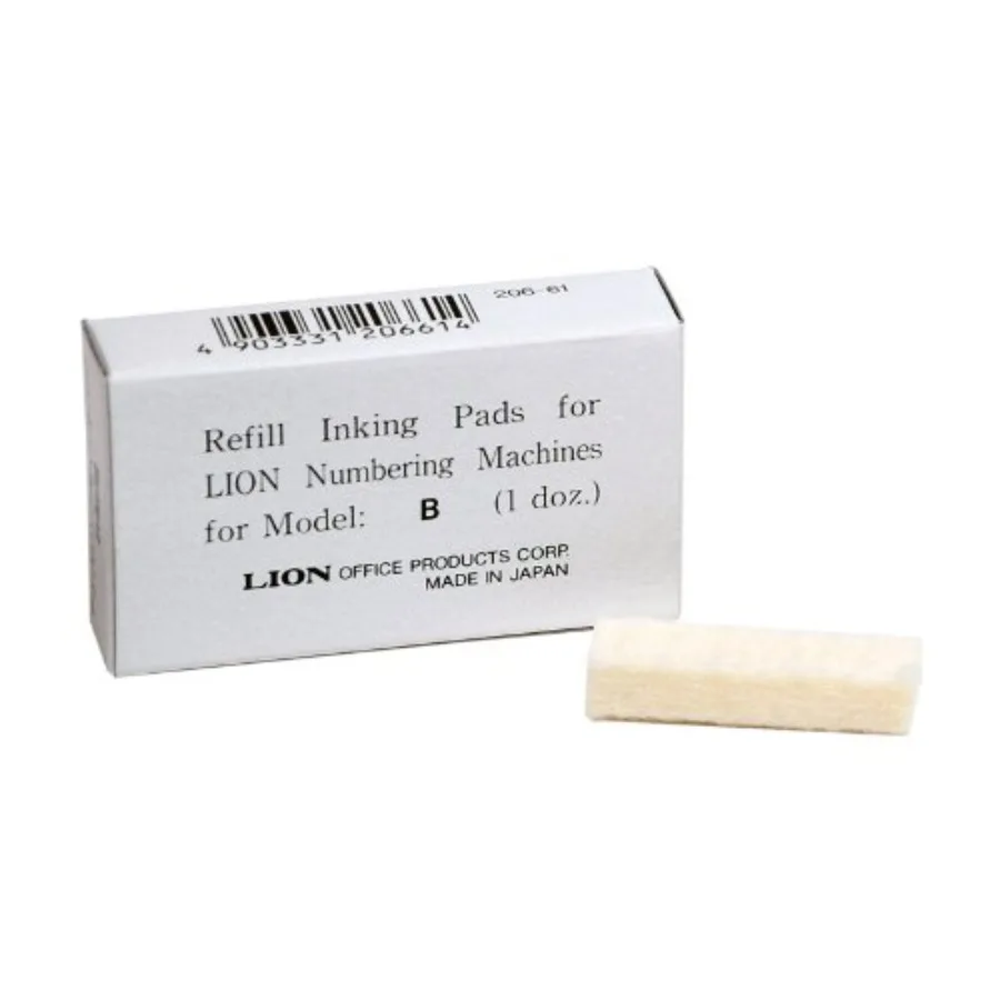 Replacement Ink Pad for B Model Automatic Numbering Machines, 12 Pads/Box, 1 Box
Replacement Ink Pad for B Model Automatic Numbering Machines, 12 Pads/Box, 1 Box