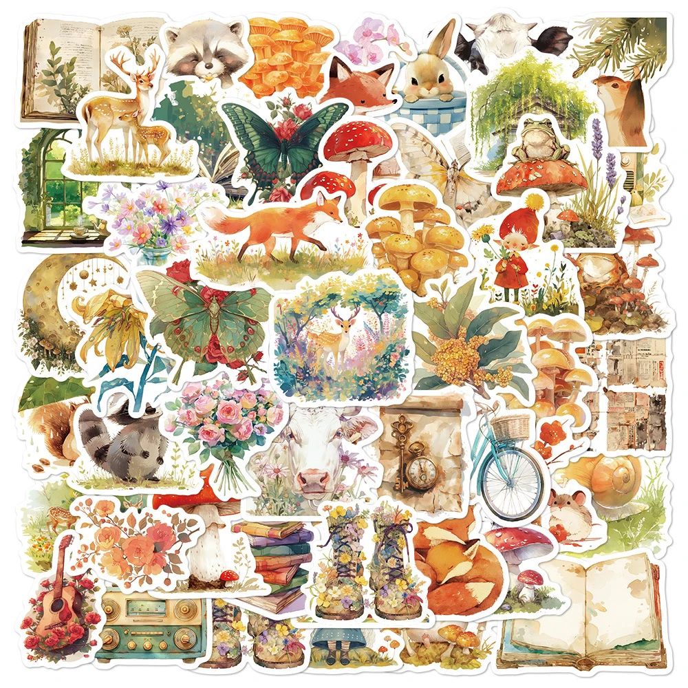 10/30/50pcs Fairy Tale Forest Animal Cartoon Stickers Vintage Mushroom Decals for Luggage Stationery DIY Aesthetic Sticker Decor
10/30/50pcs Fairy Tale Forest Animal Cartoon Stickers Vintage Mushroom Decals for Luggage Stationery DIY Aesthetic Sticker Decor