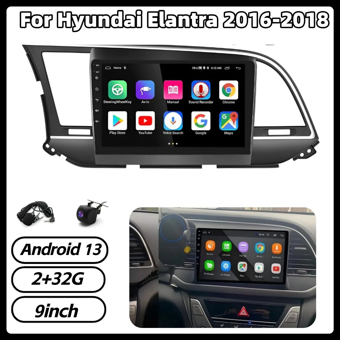 9-дюймовая автомагнитола с Android 13, 2+32 ГБ памяти, GPS-навигацией, поддержкой CarPlay, Bluetooth, FM/RDS, Wi-Fi для Hyundai Elantra 2016-2018
9-дюймовая автомагнитола с Android 13, 2+32 ГБ памяти, GPS-навигацией, поддержкой CarPlay, Bluetooth, FM/RDS, Wi-Fi для Hyundai Elantra 2016-2018