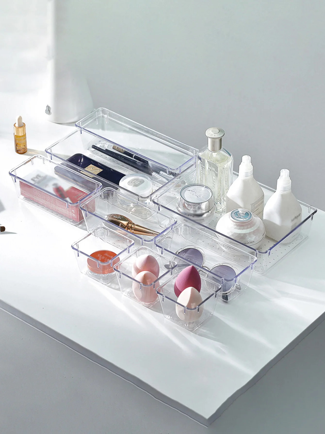 25pcs Drawer Storage Box Kit, Multifunctional Clear Plastic Drawer Organizer Set, Drawer Divider Organizers And Storage Box
25pcs Drawer Storage Box Kit, Multifunctional Clear Plastic Drawer Organizer Set, Drawer Divider Organizers And Storage Box