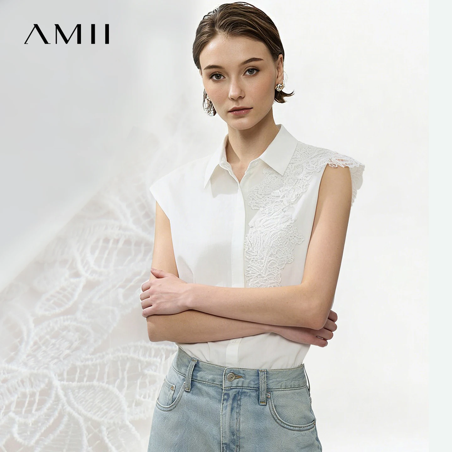 Amii Women's Cotton Shirt 2026 Summer New Lapel Collar Lace Patchwork Blouse Elegant Office Loose Fit Top For Women 12622161
Amii Women's Cotton Shirt 2026 Summer New Lapel Collar Lace Patchwork Blouse Elegant Office Loose Fit Top For Women 12622161