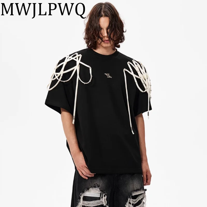 MWJLPWQ Мужские футболки с заклепками и нишевым дизайном, вязаный топ с короткими рукавами и силуэтом High Street, летний топ с короткими рукавами 010485
MWJLPWQ Мужские футболки с заклепками и нишевым дизайном, вязаный топ с короткими рукавами и силуэтом High Street, летний топ с короткими рукавами 010485