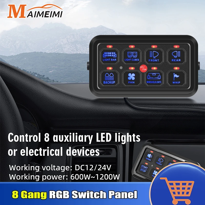 RGB Light 8 Gang Switch Panel Circuit Control Relay Multifunction Toggle/Momentary/Pulsed Touch Control Switch For Truck Boat
RGB Light 8 Gang Switch Panel Circuit Control Relay Multifunction Toggle/Momentary/Pulsed Touch Control Switch For Truck Boat
