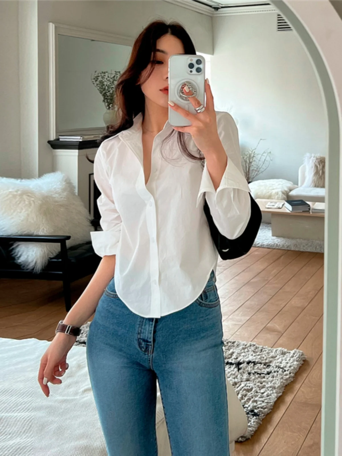 Sweet Style Women's Short Shirt Thin Cotton Long Sleeve Collar Button down Asymmetrical Design Summer Breathable Top
Sweet Style Women's Short Shirt Thin Cotton Long Sleeve Collar Button down Asymmetrical Design Summer Breathable Top