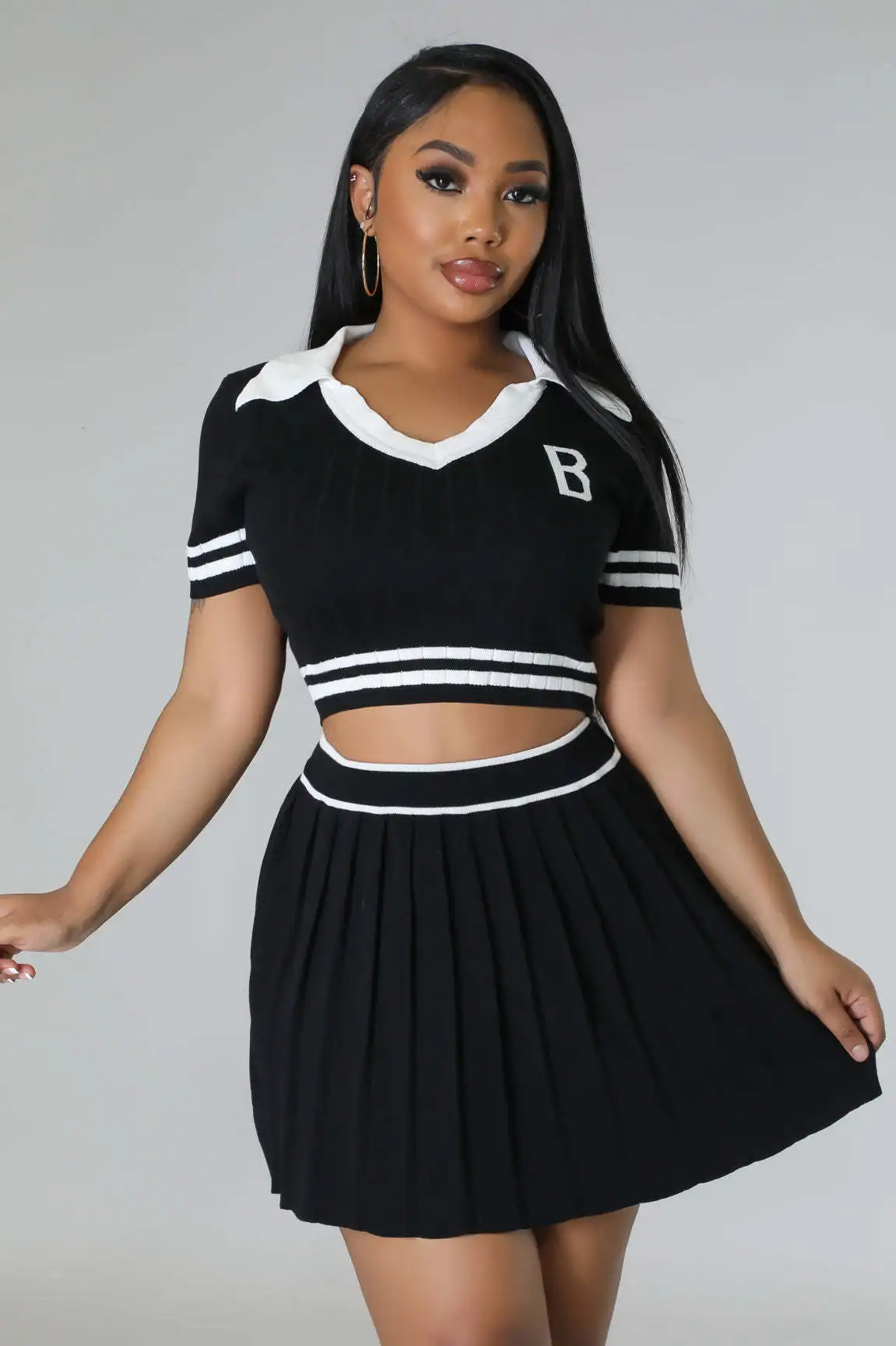 Knitted Crop Top and Short Skirt Set for Ladies, Elastic Sweater Suit, Beach Clothing, Cover Up Bikini Dress, Fashion, 2023
Knitted Crop Top and Short Skirt Set for Ladies, Elastic Sweater Suit, Beach Clothing, Cover Up Bikini Dress, Fashion, 2023